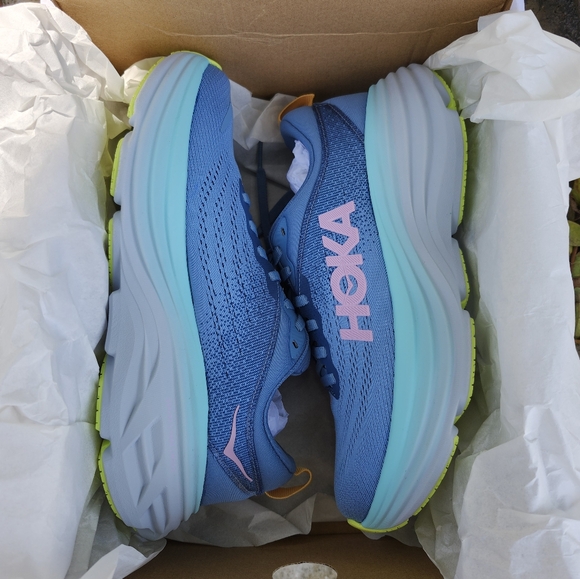 HOKA One One Bondi 8 Blue/ Pink Women's Size 7B - Picture 3 of 10